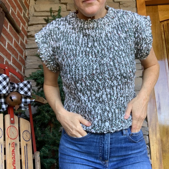 Exclusively for Lord x Taylor chunky knit vintage sleeveless sweater S - Picture 2 of 10